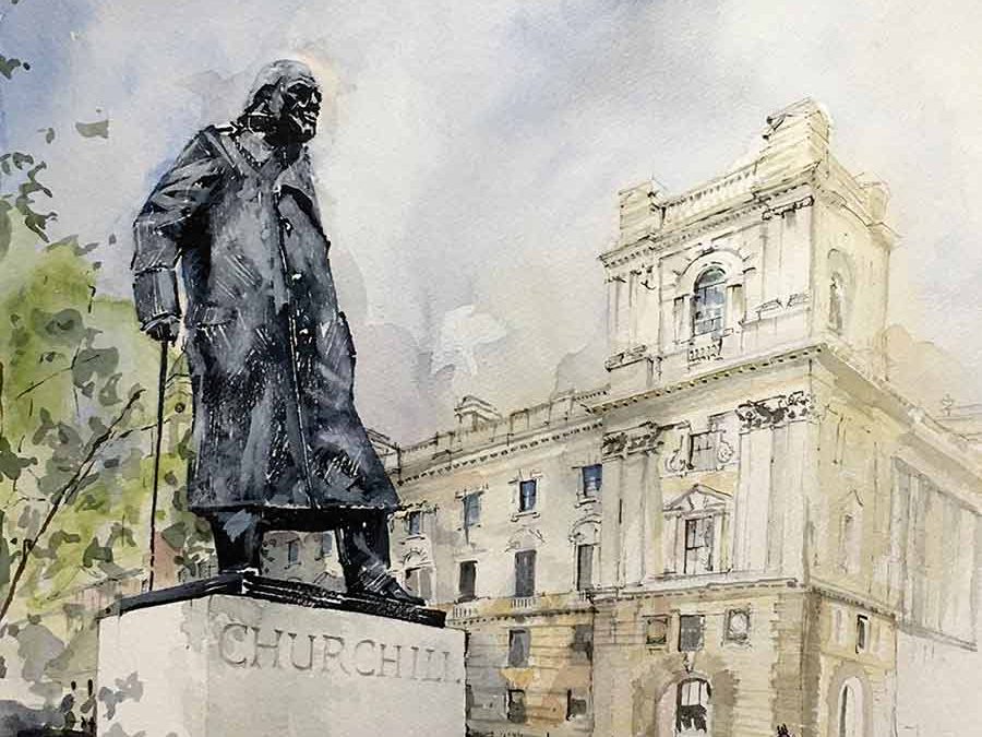 Churchill statue in Parliament Square