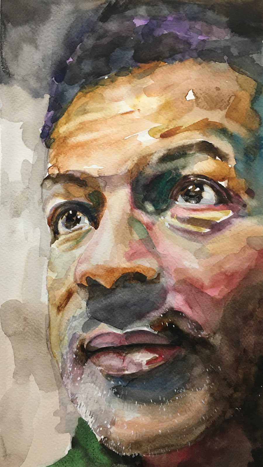 Watercolour portrait of Stan